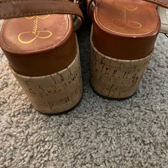 Jessica Simpson Brown Wedge Espadrilles with Ankle Strap - Picture 5 of 9